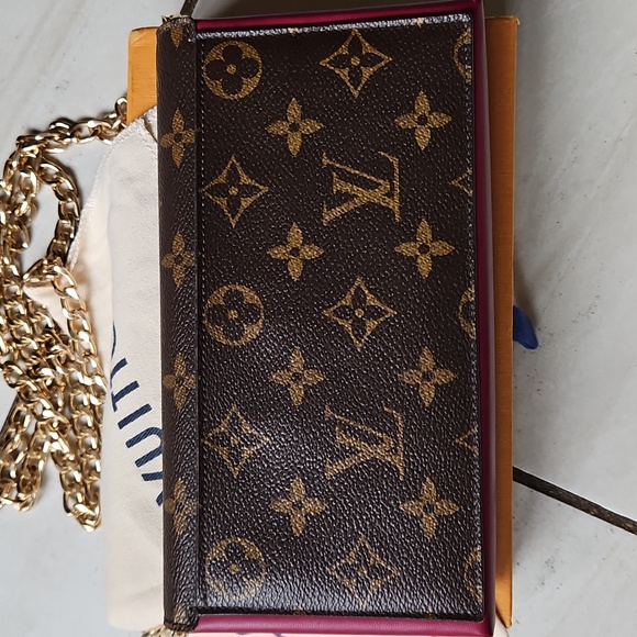 Louis Vuitton Monogram Portefeuille Flore Wallet Pink Leather Chain Insert - Picture 2 of 16